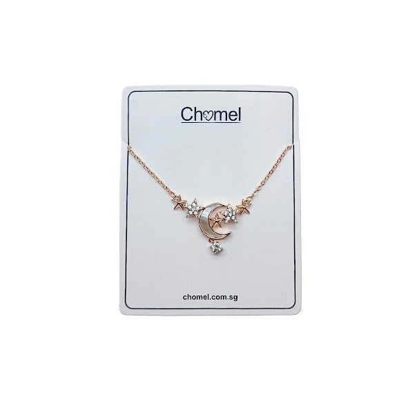 Moon and Star Cubic Zirconia Necklace