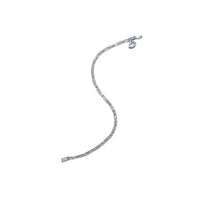 Cubic Zirconia Tennis Bracelet in silver-tone rhodium plating, featuring a slender row of sparkling baguette-cut stones