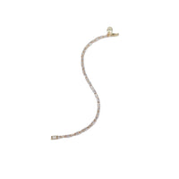 Cubic Zirconia Tennis Bracelet with a slim gold-plated chain and single row of sparkling baguette-cut stones
