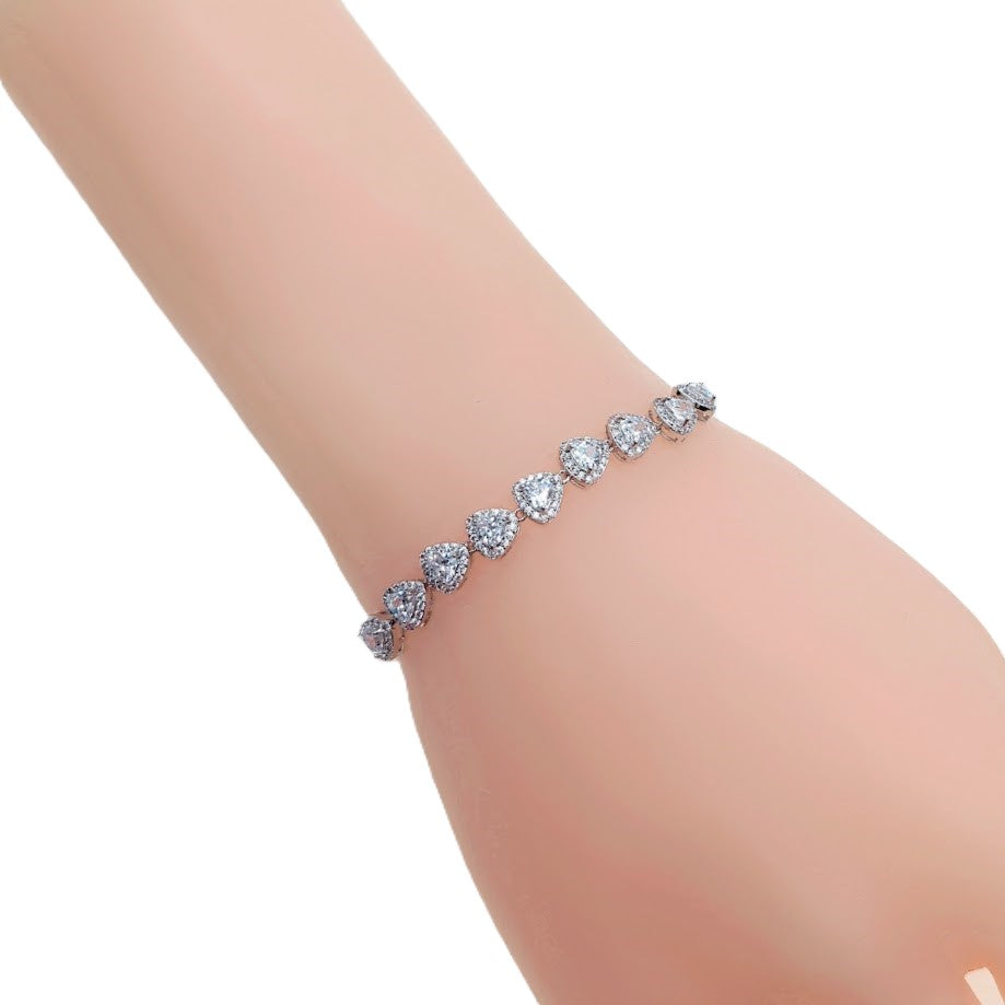 花立方氧化锆手链