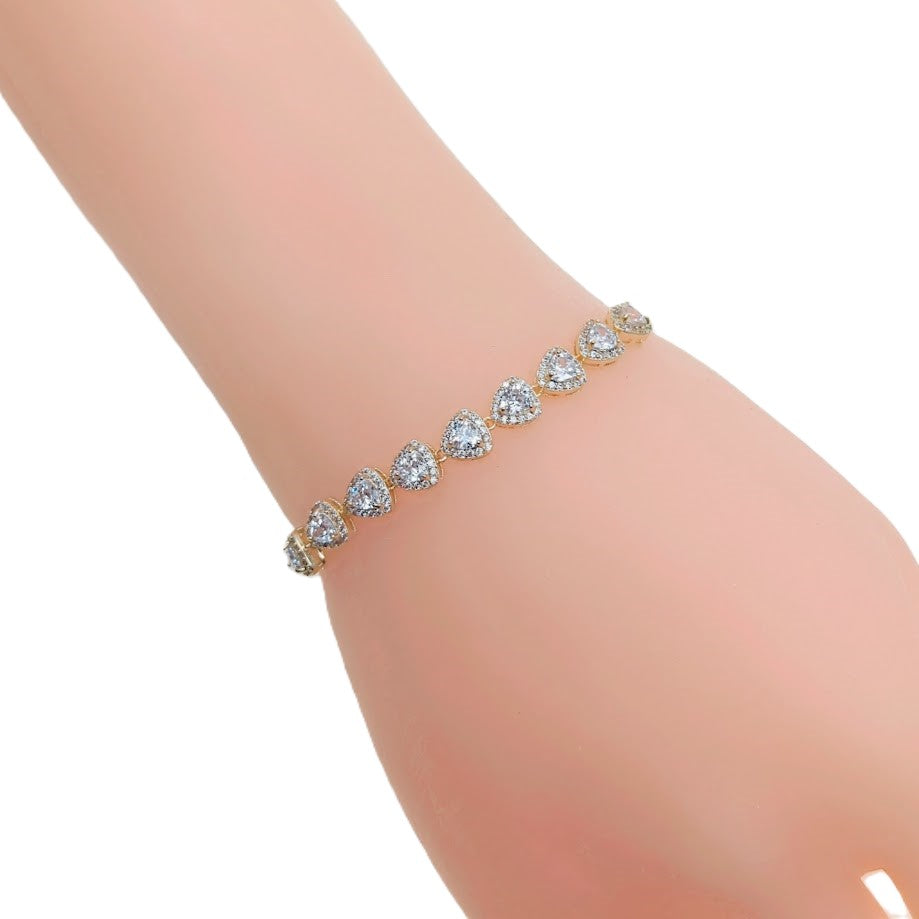 花立方氧化锆手链