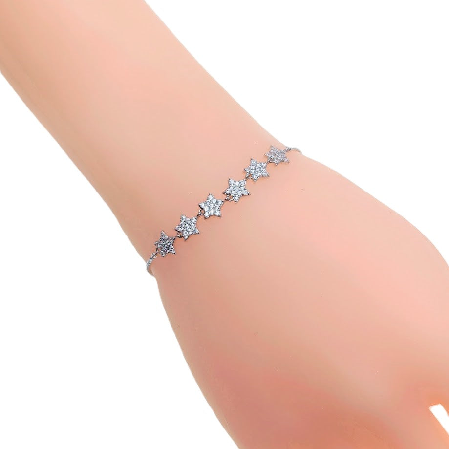 花立方氧化锆手链