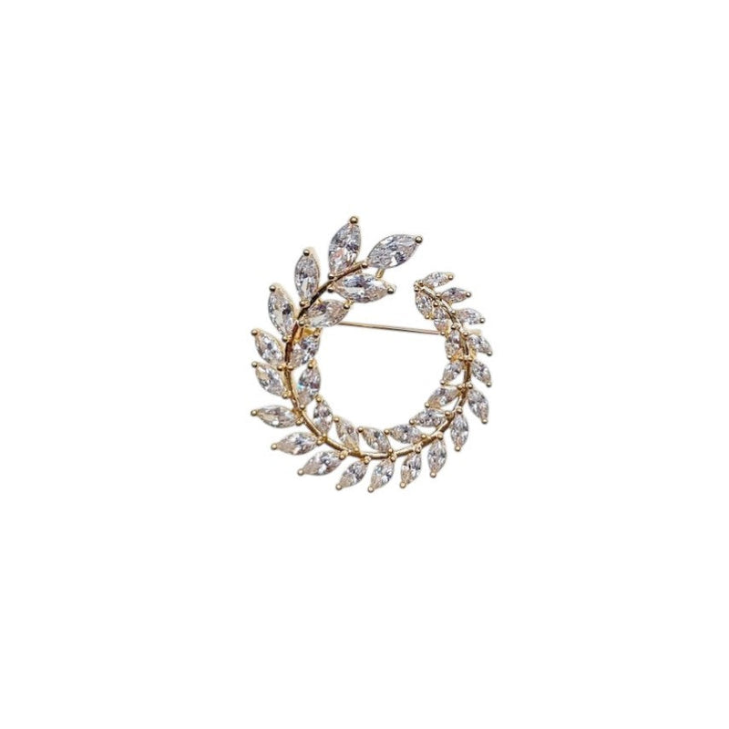 Circular Cubic Zirconia Brooch - CHOMEL