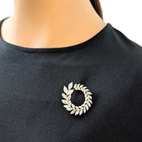 Circular Cubic Zirconia Brooch - CHOMEL