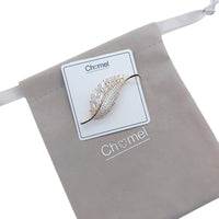Leaf Cubic Zirconia Brooch - CHOMEL