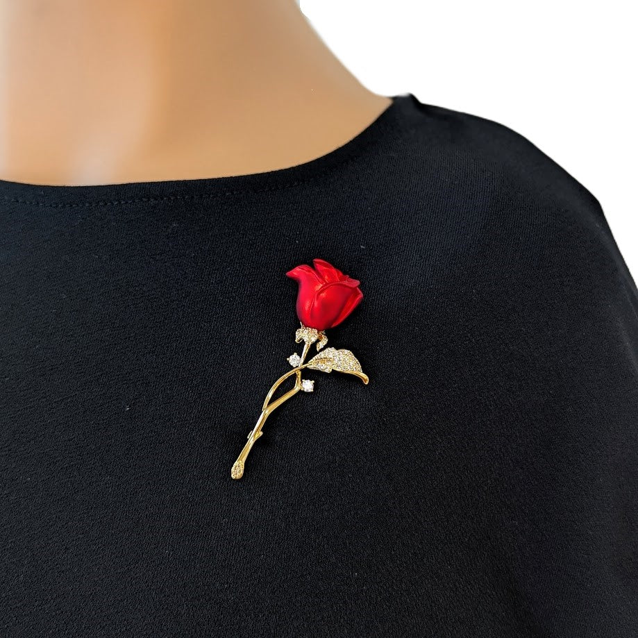 Flower Cubic Zirconia Brooch