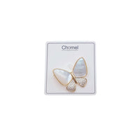 Butterfly Cubic Zirconia & Mother of Pearl Brooch