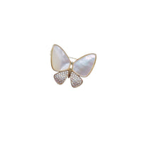 Butterfly Cubic Zirconia & Mother of Pearl Brooch