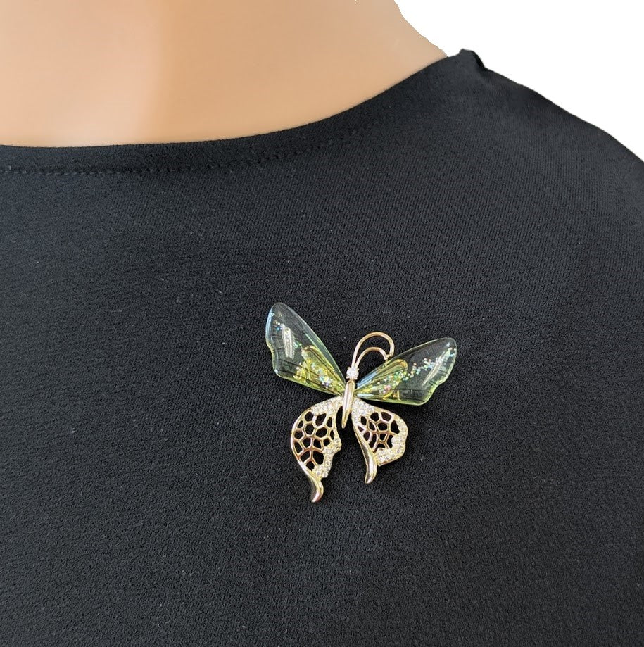 Butterfly Cubic Zirconia Brooch