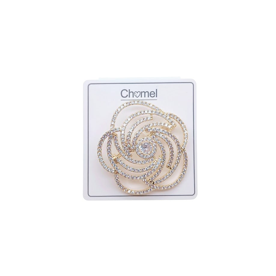 Flower Cubic Zirconia Brooch