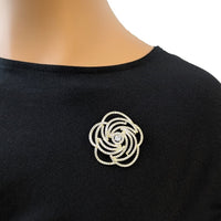Flower Cubic Zirconia Brooch