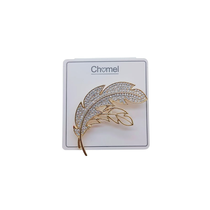 Leaf Cubic Zirconia Brooch
