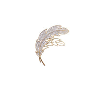 Leaf Cubic Zirconia Brooch