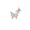Two Butterfly Cubic Zirconia & Mother of Pearl Brooch