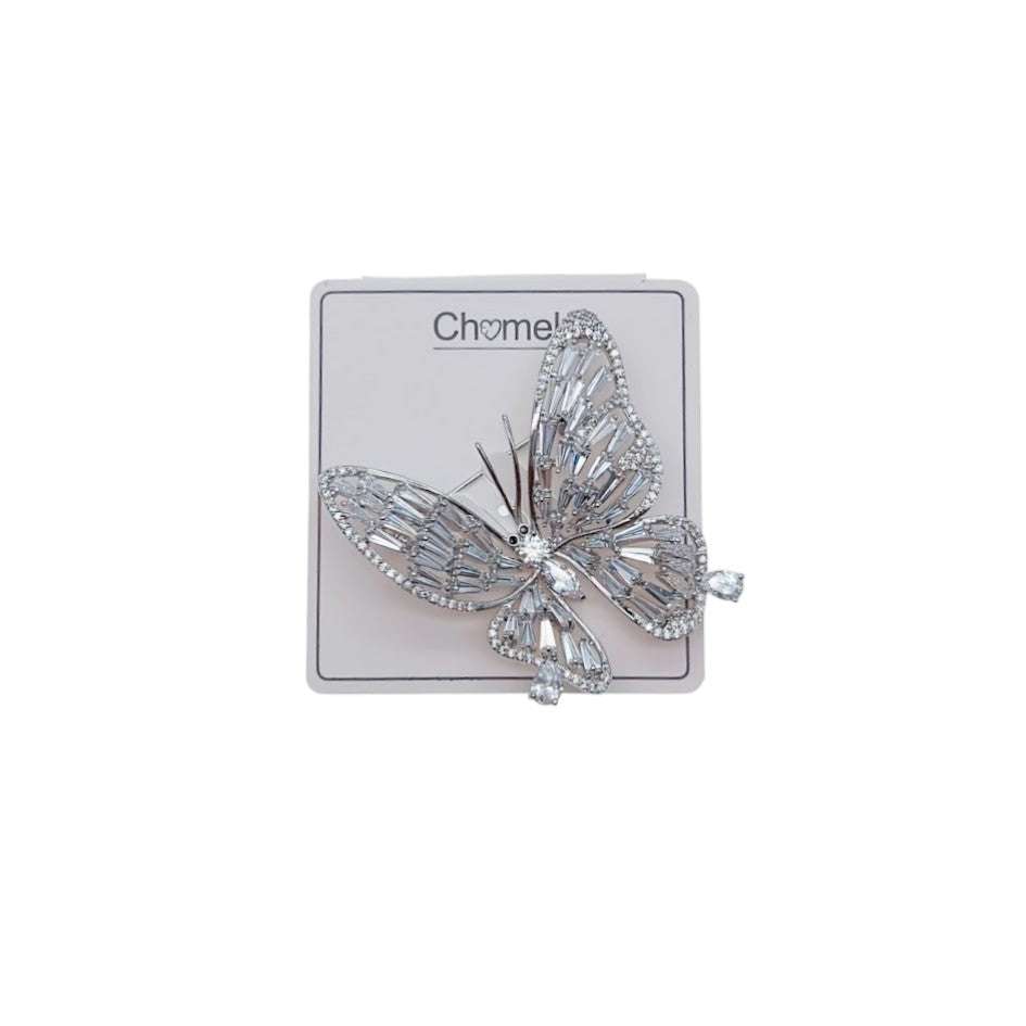 Butterfly Cubic Zirconia Brooch - CHOMEL