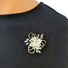 Flower Cubic Zirconia Brooch