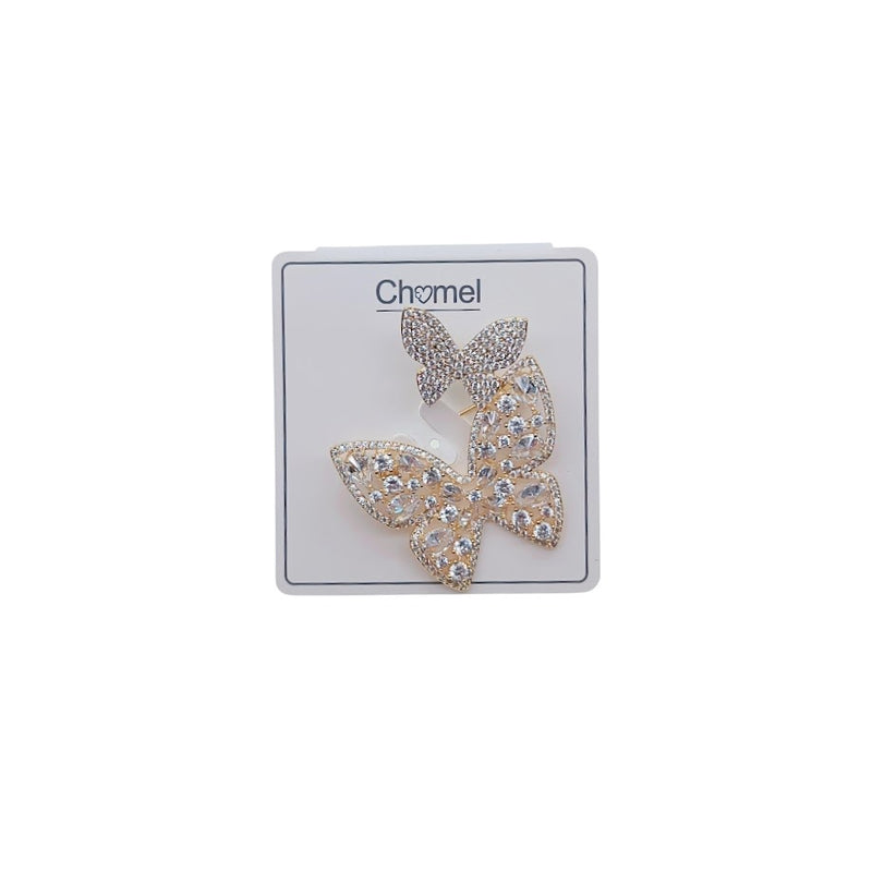Two Butterfly Cubic Zirconia Brooch
