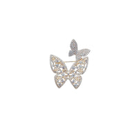 Two Butterfly Cubic Zirconia Brooch