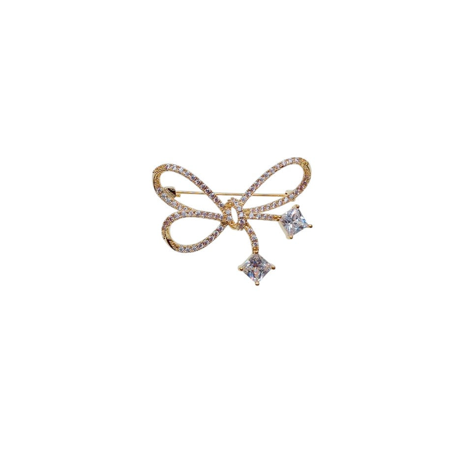 Ribbon Cubic Zirconia Brooch