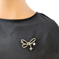 Ribbon Cubic Zirconia Brooch