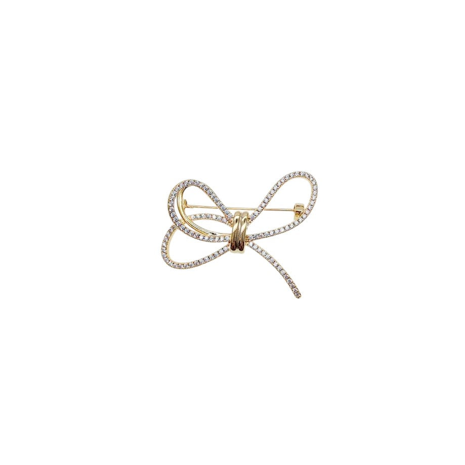 Ribbon Cubic Zirconia Brooch