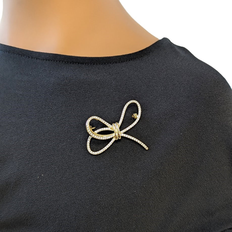 Ribbon Cubic Zirconia Brooch – CHOMEL