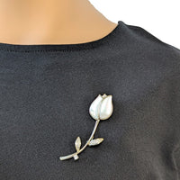 Tulip Flower Cubic Zirconia Brooch