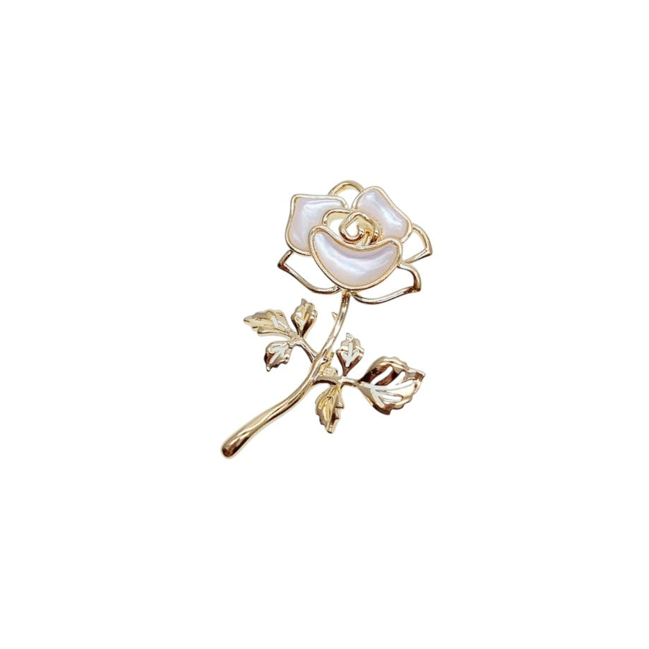 Rose Flower Mother Of Pearl Brooch - CHOMEL
