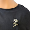 Rose Flower Mother Of Pearl Brooch