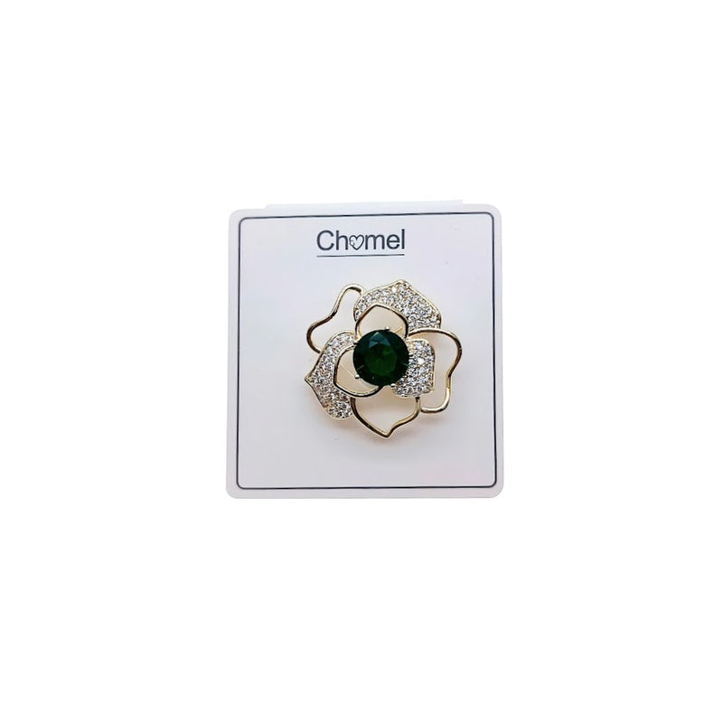 Flower Cubic Zirconia Brooch