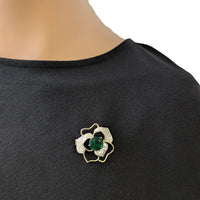 Flower Cubic Zirconia Brooch