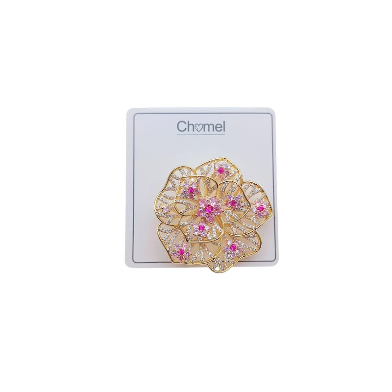 Flower Cubic Zirconia Brooch