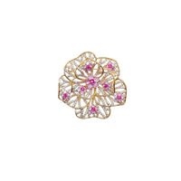 Flower Cubic Zirconia Brooch