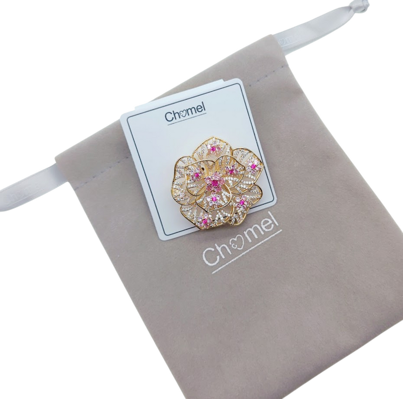 Flower Cubic Zirconia Brooch