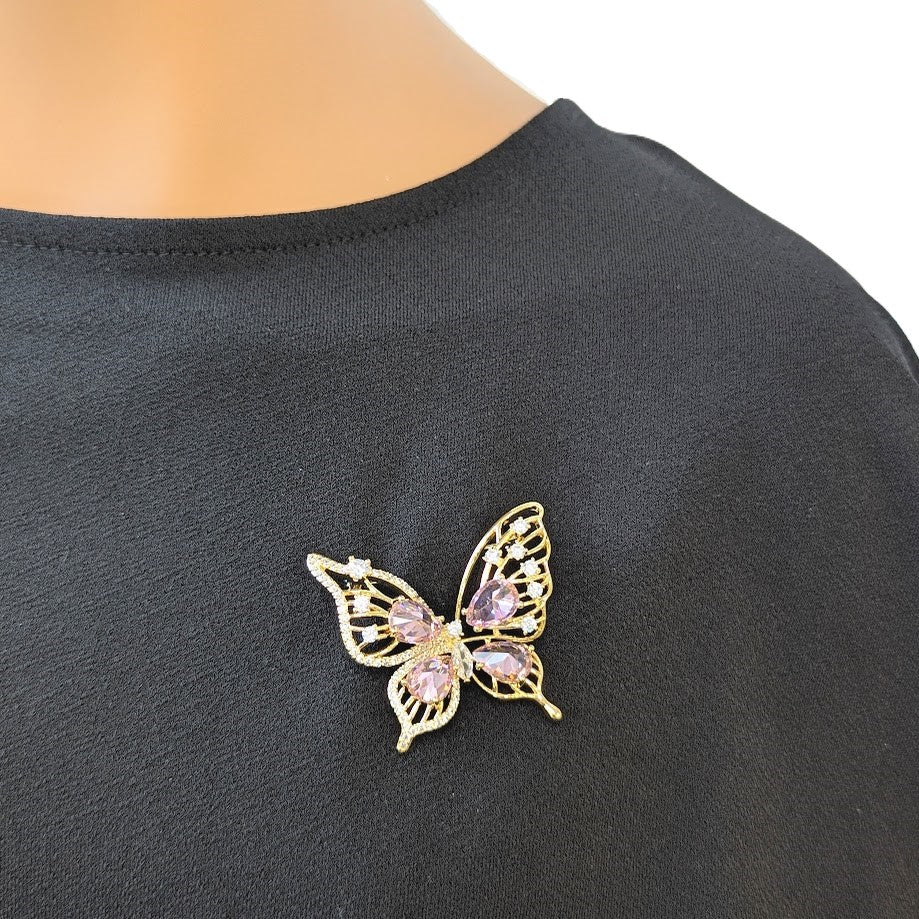 Butterfly Cubic Zirconia Brooch