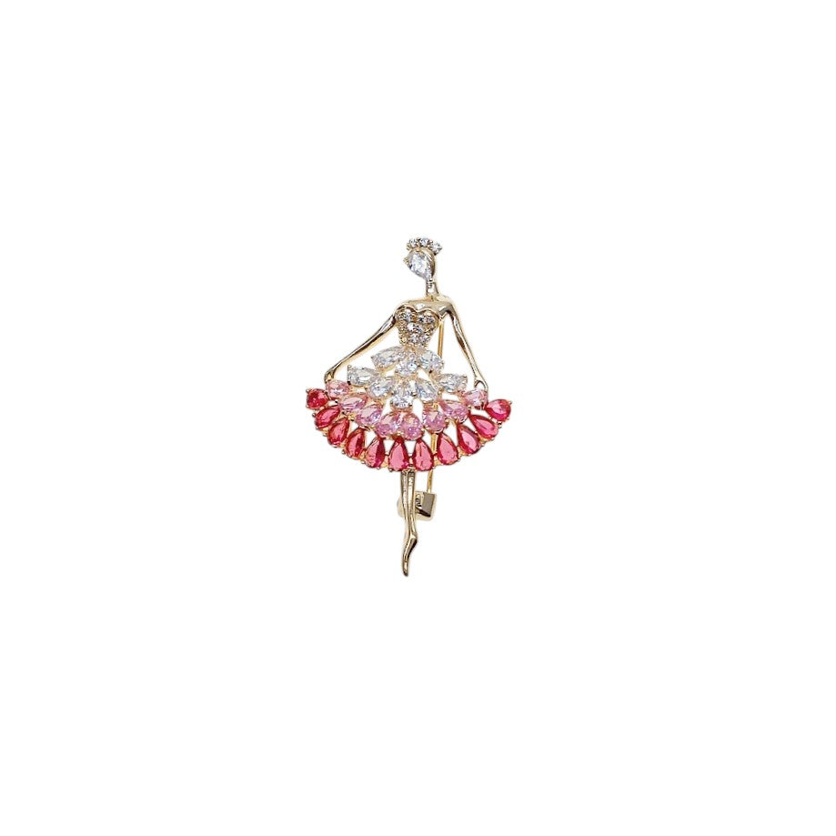 Ballerina Cubic Zirconia Brooch - CHOMEL