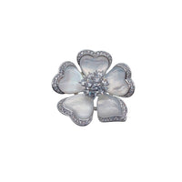Flower Cubic Zirconia & Mother of Pearl Brooch - CHOMEL