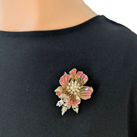 Flower Cubic Zirconia Brooch