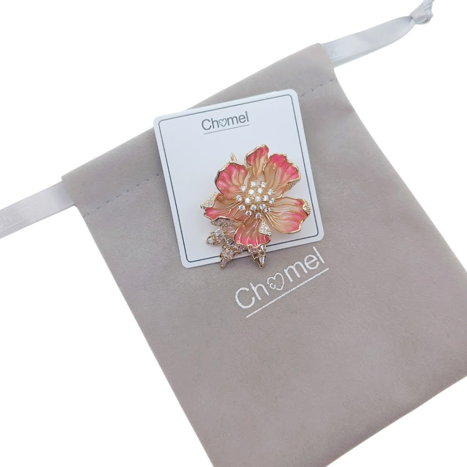 Flower Cubic Zirconia Brooch