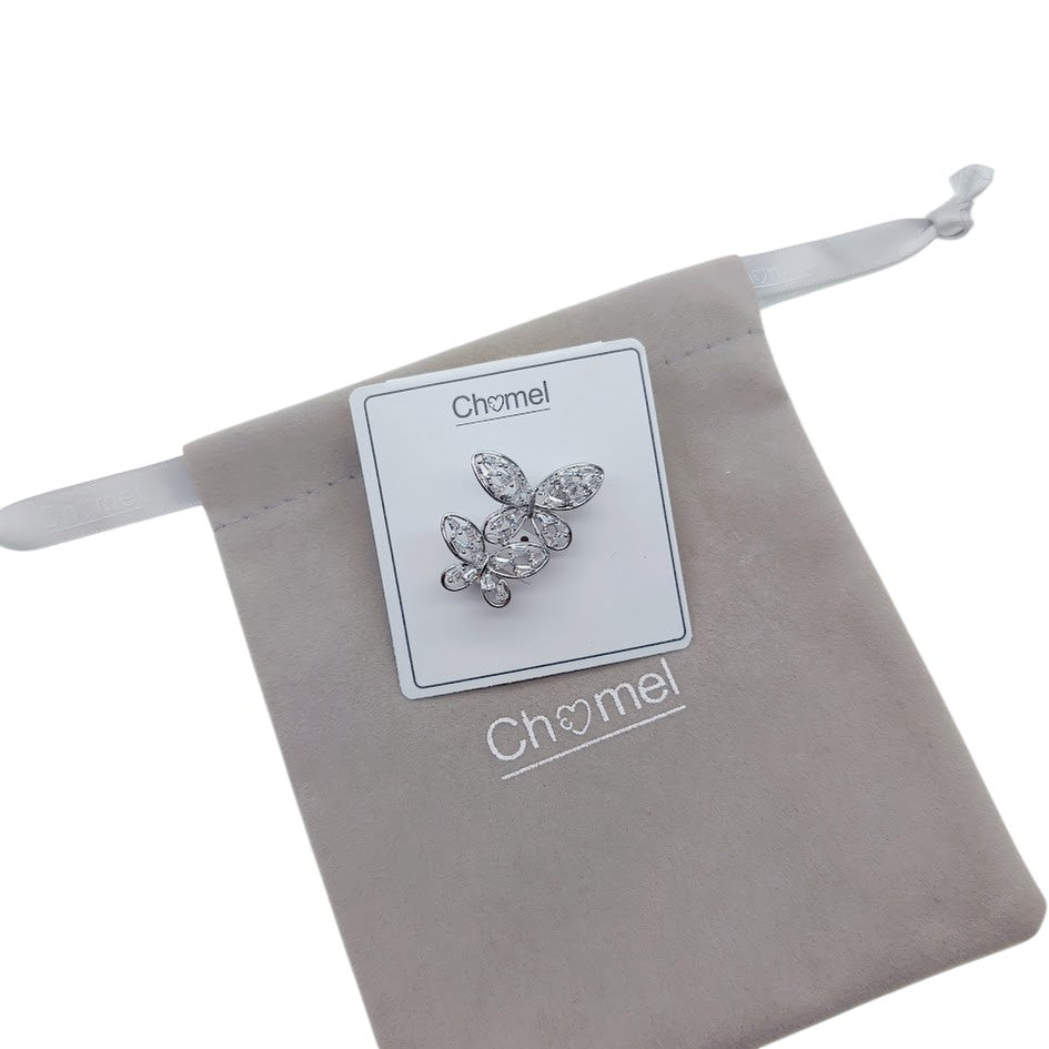 Butterfly Cubic Zirconia Brooch - CHOMEL