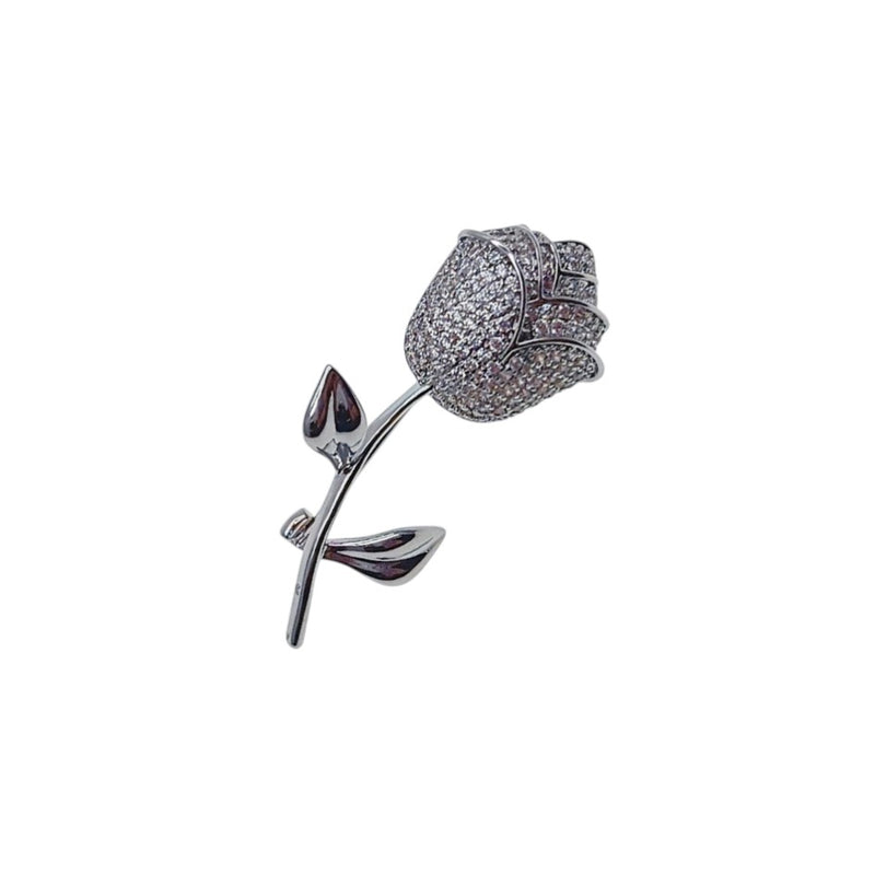 Flower Cubic Zirconia Brooch - CHOMEL