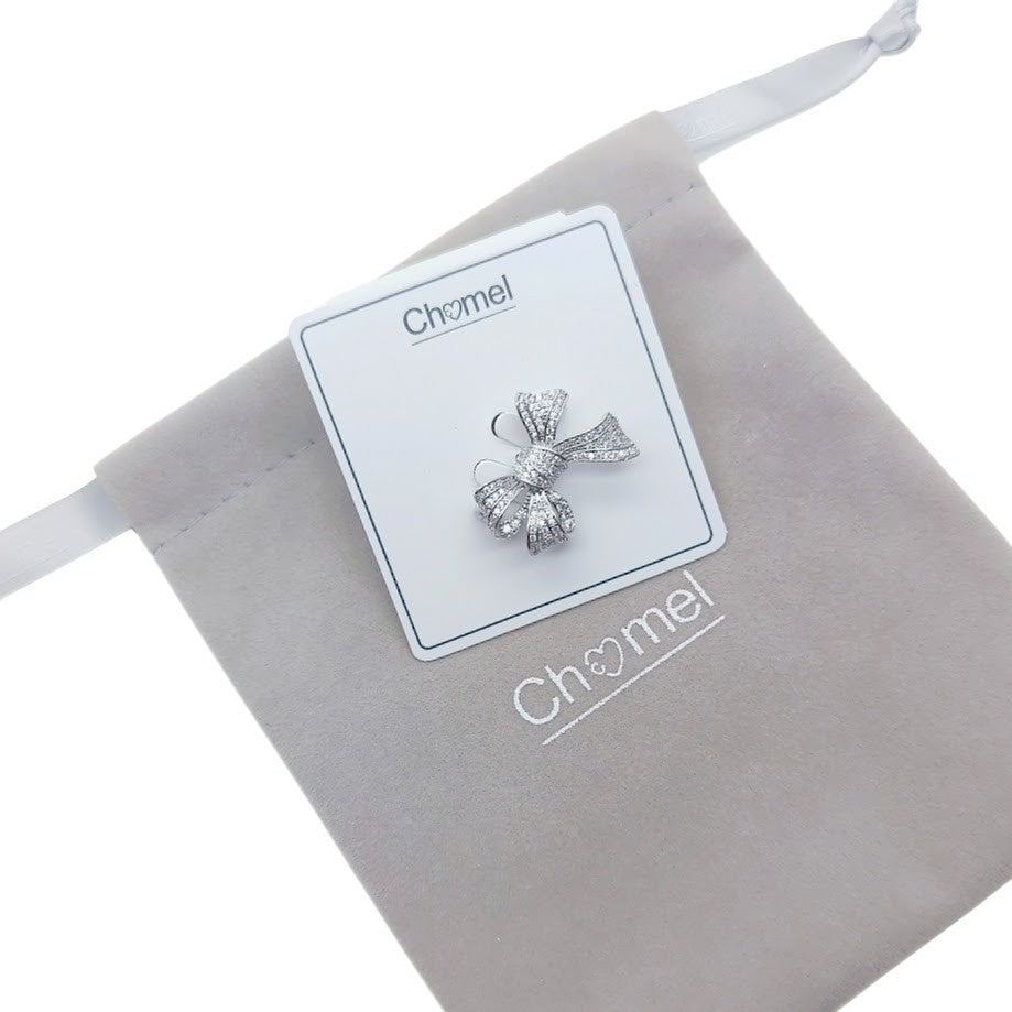 Ribbon Cubic Zirconia Brooch - CHOMEL
