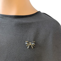 Ribbon Cubic Zirconia and Enamel Brooch