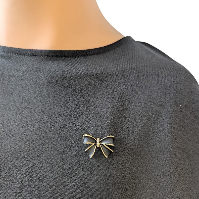 Ribbon Cubic Zirconia and Enamel Brooch