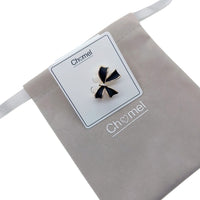 Ribbon Cubic Zirconia and Enamel Brooch