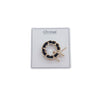 Circle Cubic Zirconia and Enamel Brooch