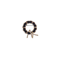 Circle Cubic Zirconia and Enamel Brooch