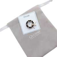 Circle Cubic Zirconia and Enamel Brooch