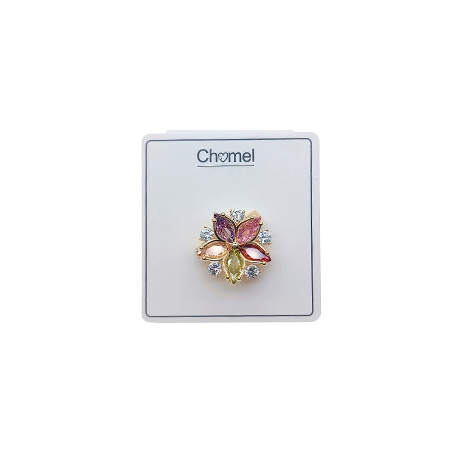 Flower Cubic Zirconia Brooch