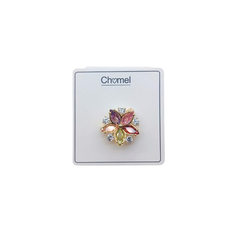 Flower Cubic Zirconia Brooch